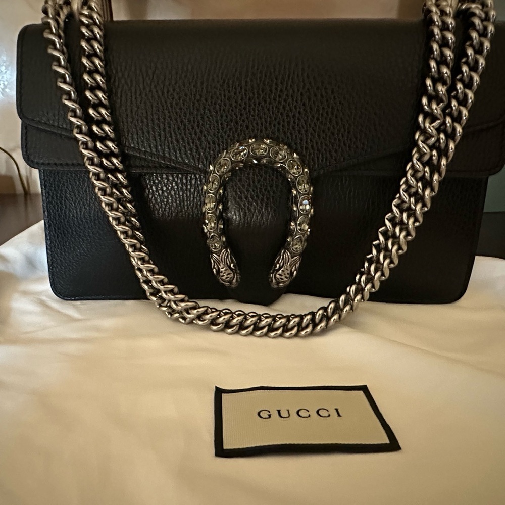Gucci Black Dionysus Leather Bag Medium - Great Condition